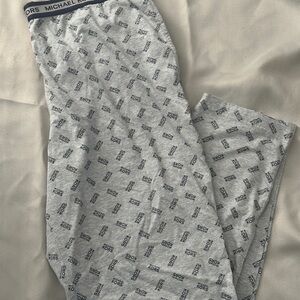 Michael Kors Light Gray Logo Lounge Pants with Navy Print